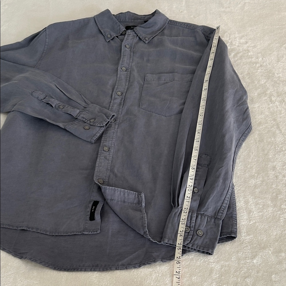 NEUW Steel Blue Linen Blend Casual Button-Down Shirt. Size small. - Picture 9 of 15
